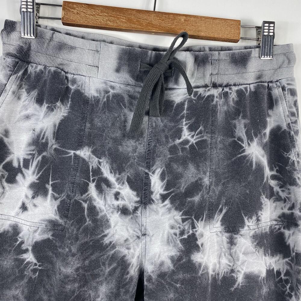 Jane & Delancey Jogger Pants Medium Gray Tie Dye Pull On Drawstring Cotton - Picture 3 of 6